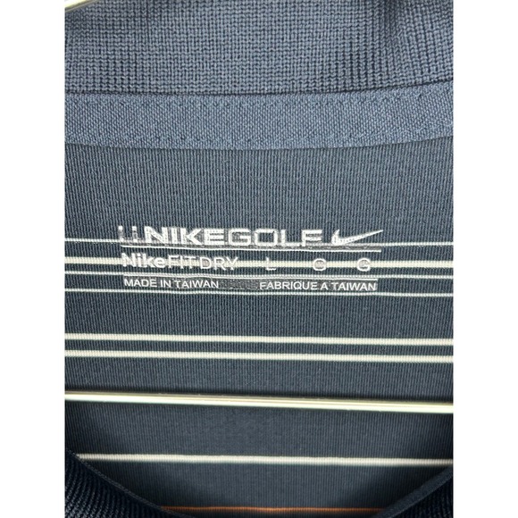 Nike Golf Dri-FIT Polo Shirt Mens Large Striped Short Sleeve Athletic Casual - Picture 2 of 5